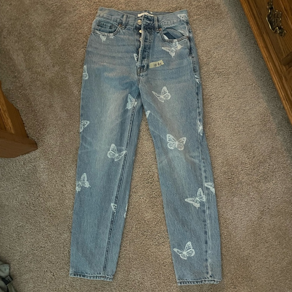 PacSun Blue Straight Leg Jeans Distressed Vintage